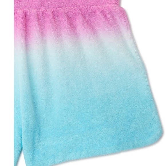 Girl’s 2Piece Terry Towel Blue & purple Ombre tank & Shorts Set size large 10-12 - Picture 2 of 4